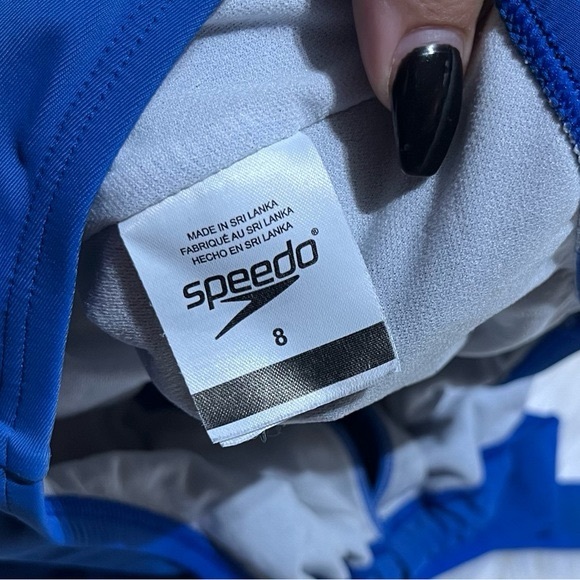 Speedo blue one piece swimsuit size 8 - Picture 4 of 4